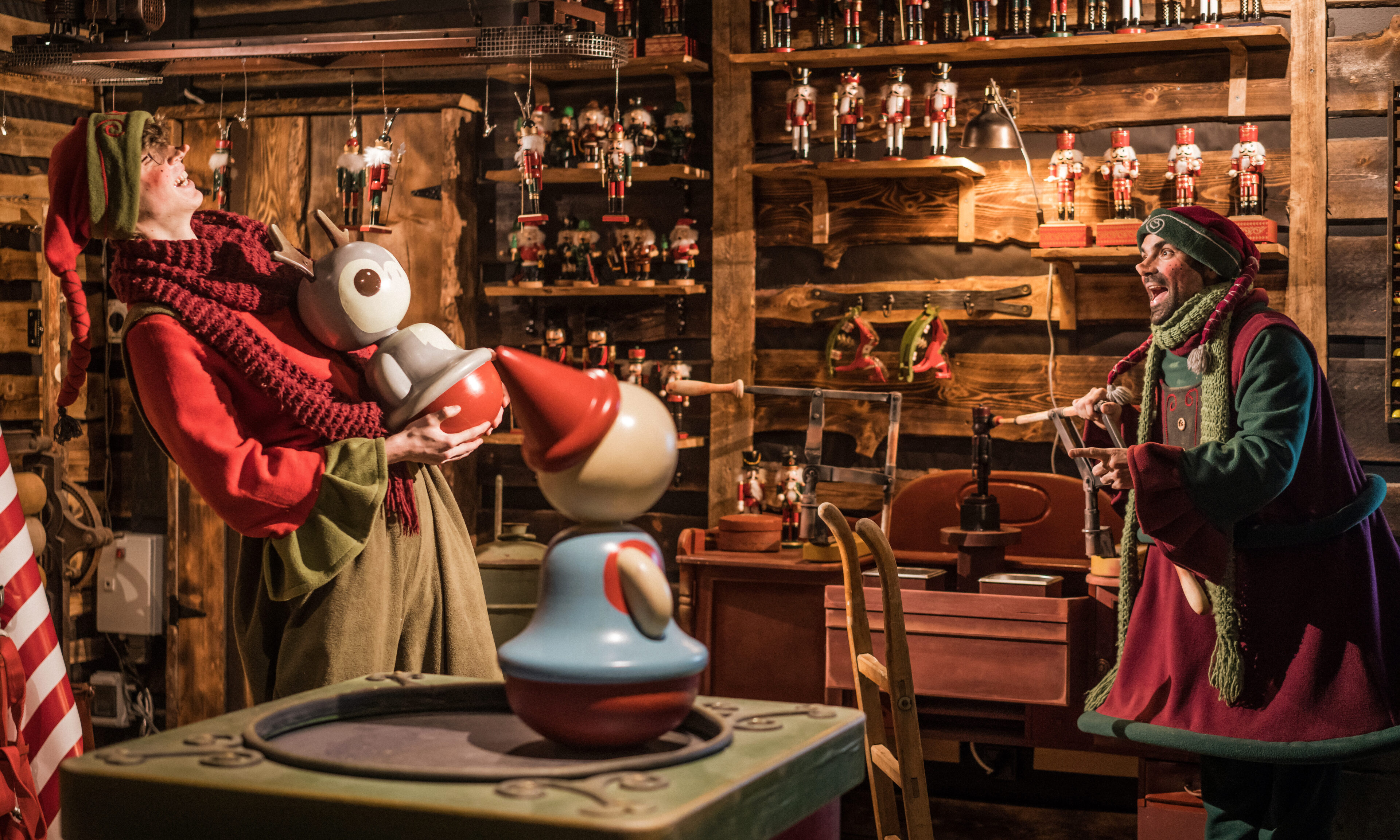 Children participating in the Toy Factory Adventure at Santa Claus Secret Forest Joulukka