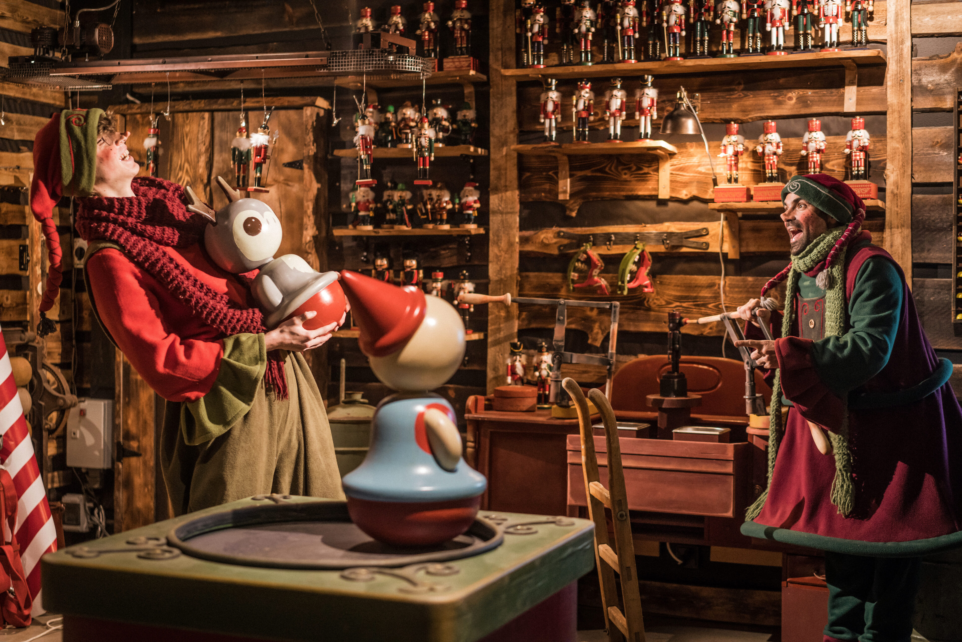 Children participating in the Toy Factory Adventure at Santa Claus Secret Forest Joulukka