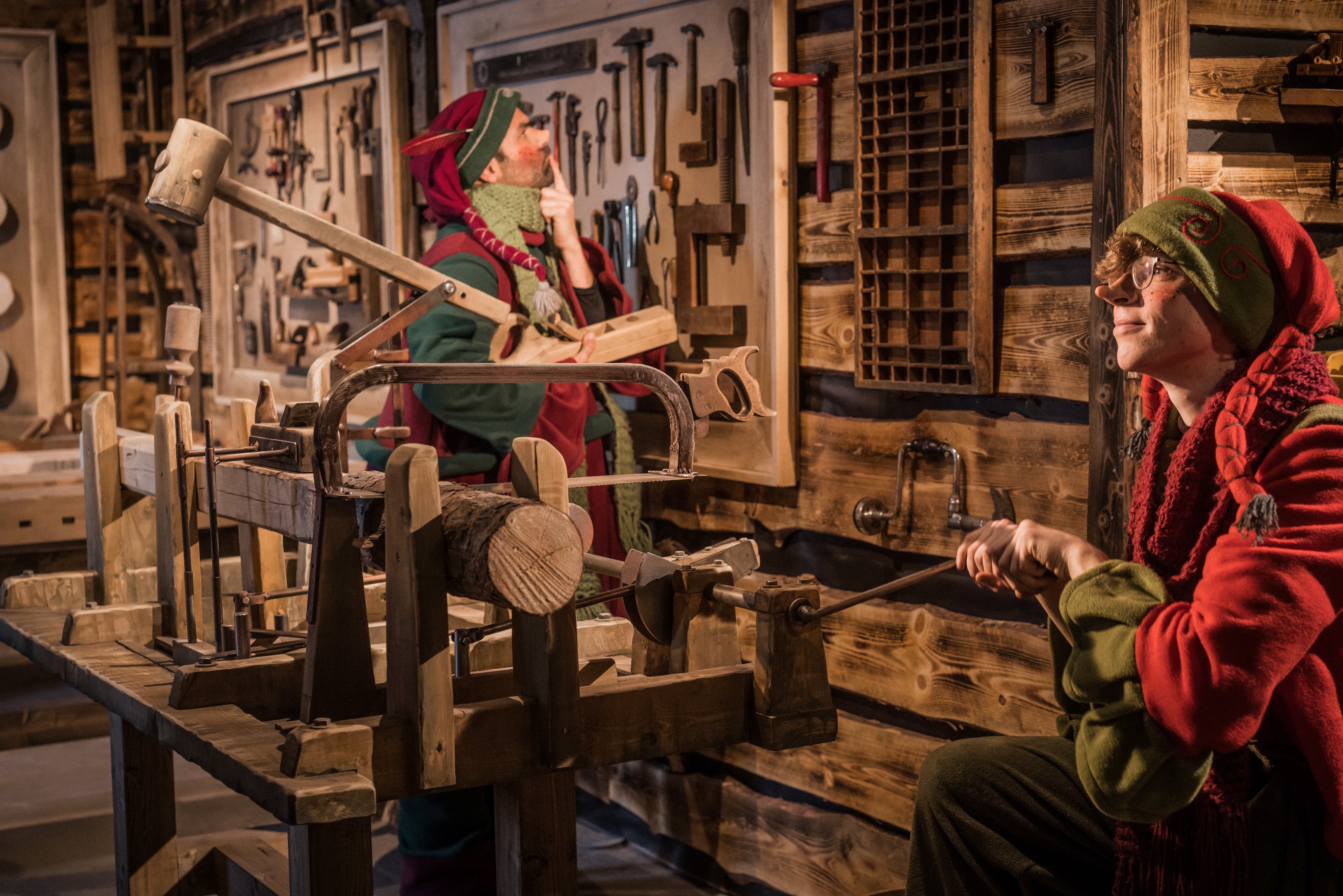 Santa Claus Secret Forest Toy Factory Elf working