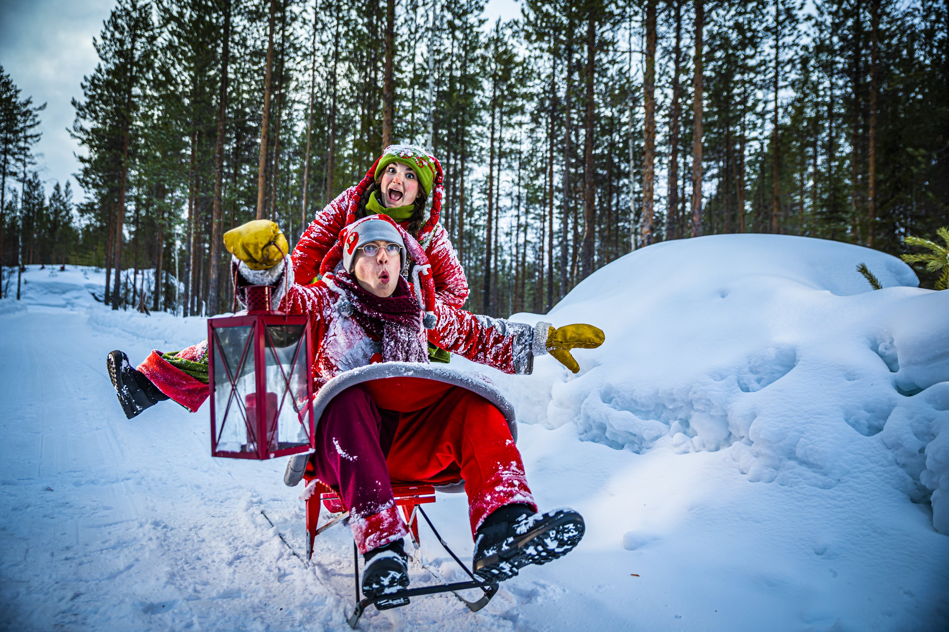 Winter in Santa Claus Secret Forest with Elves