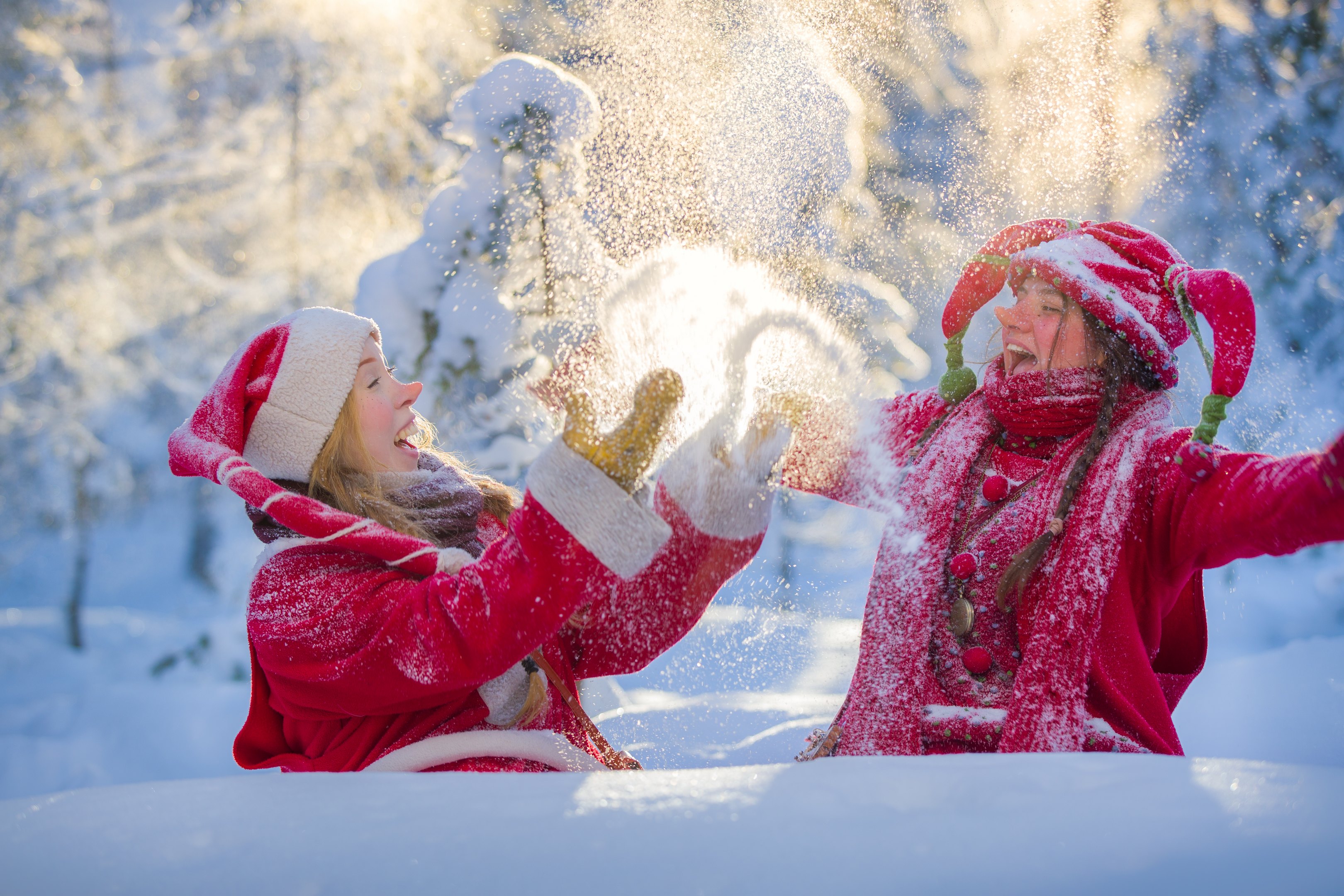 Winter forest fun with elves in Santa Claus Secret Forest Joulukka Lapland